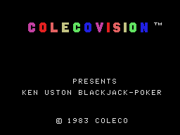 Ken Uston Blackjack-Poker title screen for Colecovision
